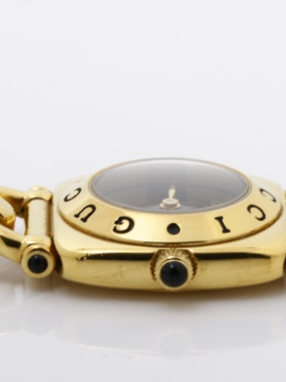 Gucci Gold Tone Black Dial Square Bracelet Watch - Picture 2 of 5
